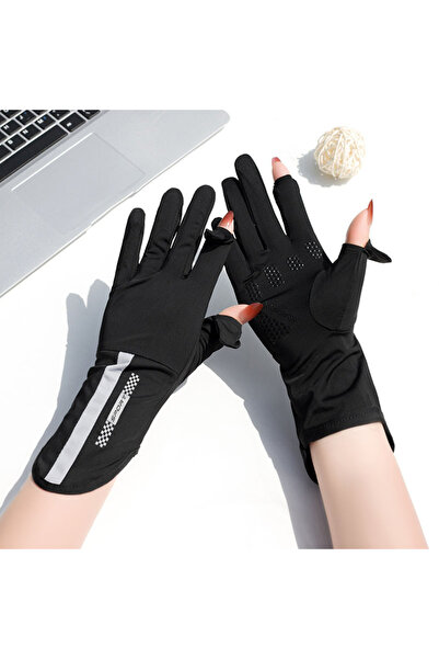 Choice1 One Size Black Summer Sunscreen Gloves Women Thin Ice Silk Anti-ultra...