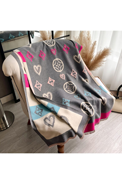 Choice4 GRAY Luxury Cashmere Love Scarf Winter Women Pashmina Shawls Warm Bla...