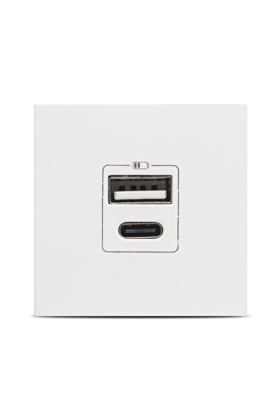 ELBİ Moda Voice, USB A+C порт 5V 2.4A 2M, матово бял, Elbi