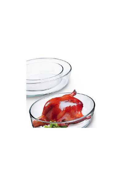 Paşabahçe Set de 2 vase ovale termorezistente Pasabahce Borcam 1.65 L și 3.3 L