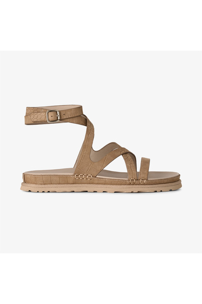 UGG Goldengaze Embossed Ankle Wrap Kadın Kahverengi Sandalet