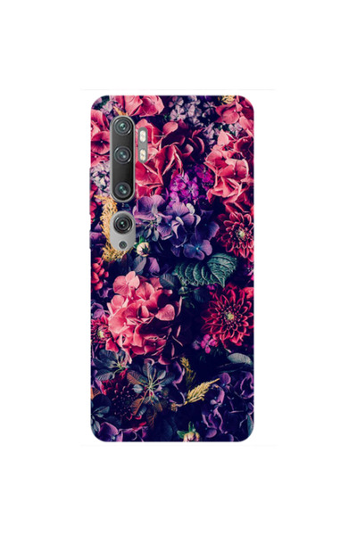 Other Xiaomi Mi Note 10 Pro Purple and pink flowers Transparent Silicone TPU ...