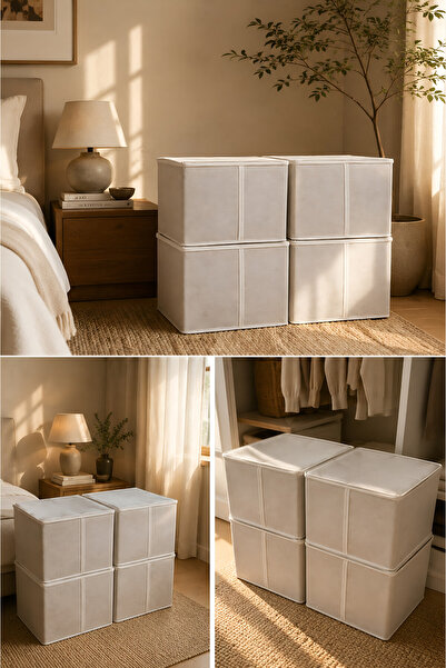 Venita Home 4-Piece Zippered Storage Box – Foldable Storage Box for Laundry a...