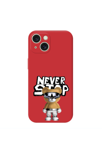 Other Apple iPhone 15 Plus Never stop Red Colored Silicone TPU Θήκη