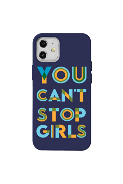 Other Apple iPhone 12 You Cant Stop Girls Dark blue Colored Silicone TPU Θήκη