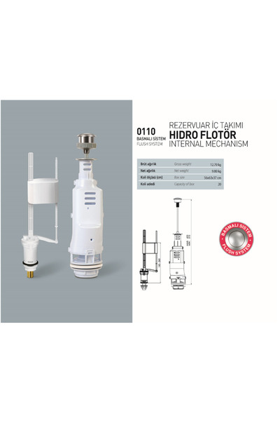 NKP İÇ TAKIM TEK KADEMELİ SİSTEM HİDRO FLOTÖR