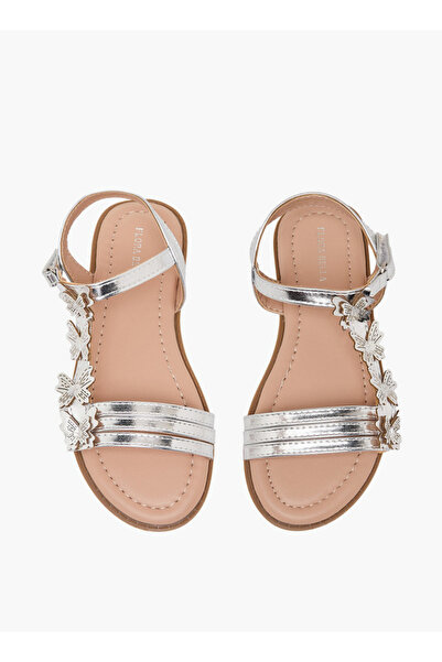 Flora Bella by Shoexpress Girls Floral Applique Hook & Loop Sandals