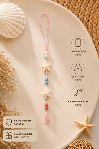 Liora De Mar Turtle Seashell Phone Strap Beaded Phone Charm Bag Ornament Keyc...