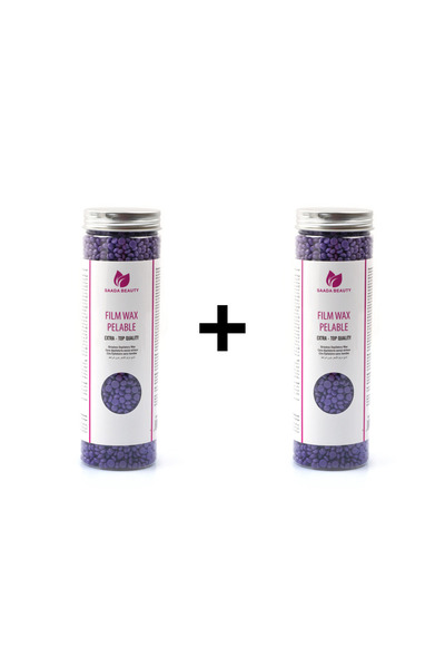 SAADA BEAUTY Wax Granules Depilatory Color Purple 400Gr 2 Pieces