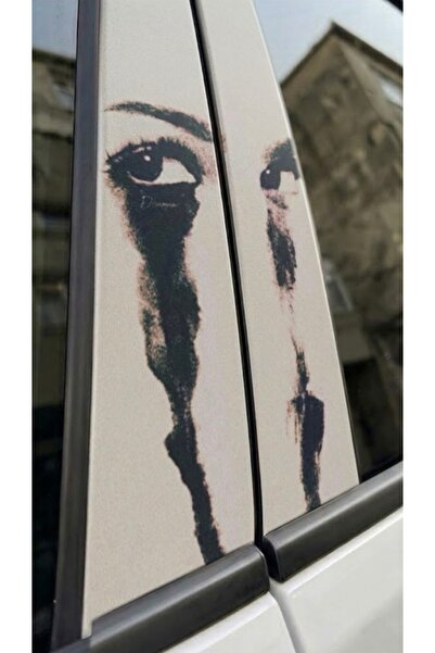 NET REKLAM Ağlayan Göz Temalı UV Baskı Kapı Direği Folyo Kaplama 25 x 50 cm 2...