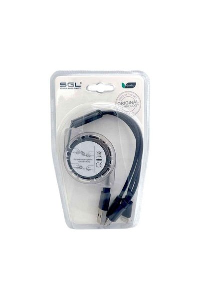 sgl Καλώδιο φόρτισης & data πτυσσόμενο - 3in1 - E3 - 1.2m - 099408