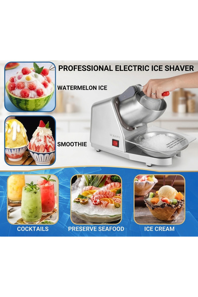 SOKANY Electric Ice Crusher Machine | 300W Commercial Stainless Steel Ice Sha...
