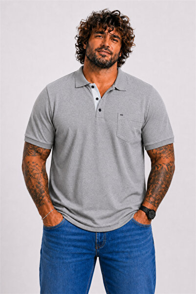 Starbattal Men's Large Size Single Jersey Polo T-Shirt Classic with Pockets 2...
