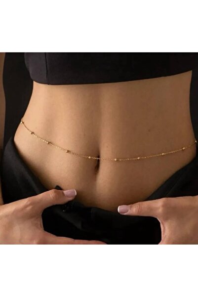 euro click Minimalist Top Detaylı İnce Gold Zincir Kadın Bel Zinciri ve Vücut...