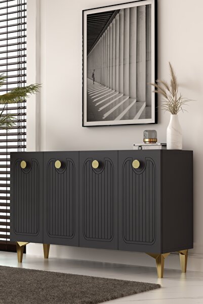 Dekortis Home Dekor 120DHDK3AA HERA LAZER DESENLİ KONSOL ve TV SEHPASI, ÜNİTE...