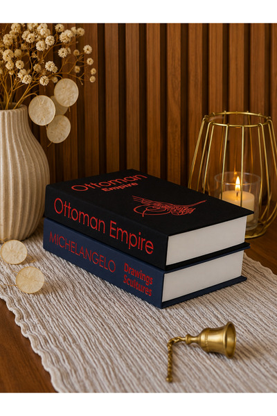 Dezora Home Fabric Decorative Book Box Set of 2 - Hidden Storage Box Navy Blue Modern Home Decoration