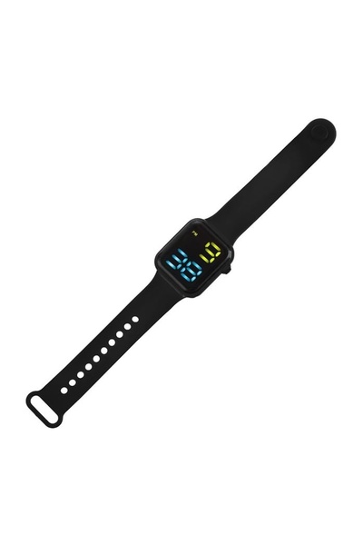 OEM Ceas digital LED pentru copii, curea silicon neagră, lumină colorată, afi...