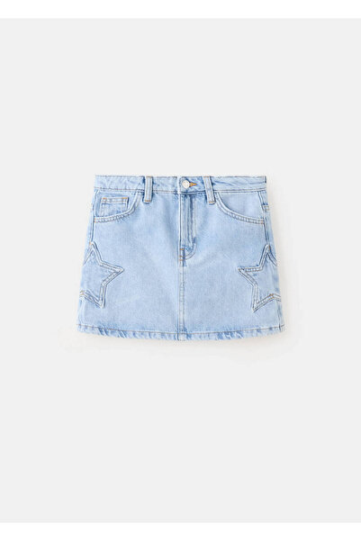 MANGO Kids Yıldız desenli denim etek
