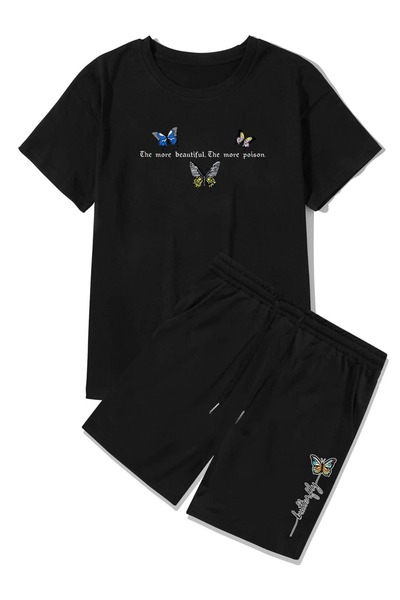 ship master Summer Collection New Arrival T-Shirt & Shorts Set Printed Patter...