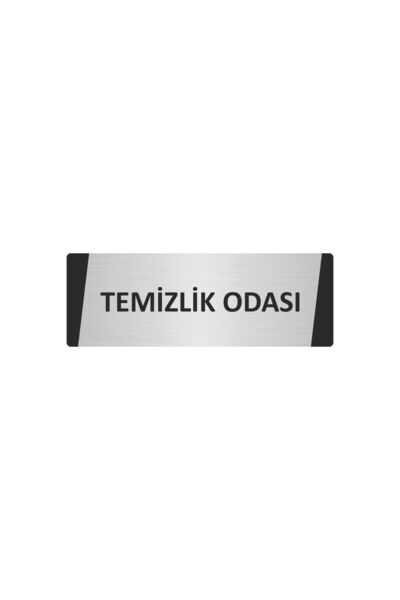 Özarslan Dizayn لافتة تنبيه معدنية لغرفة التنظيف مقاس 10×20 سم لون فضي