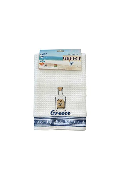 Tradesor Πετσέτα ποτηρόπανο Souvenir με κέντημα - Σετ 12pcs - Greece - 416419