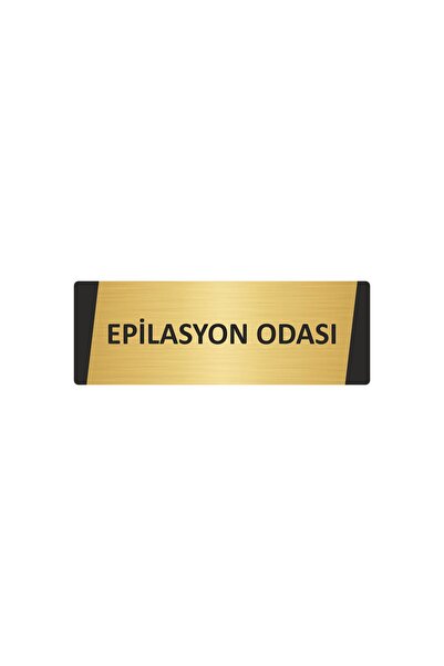 Özarslan Dizayn لافتة تحذير معدنية لغرفة إزالة الشعر مقاس 5×20 سم لون ذهبي