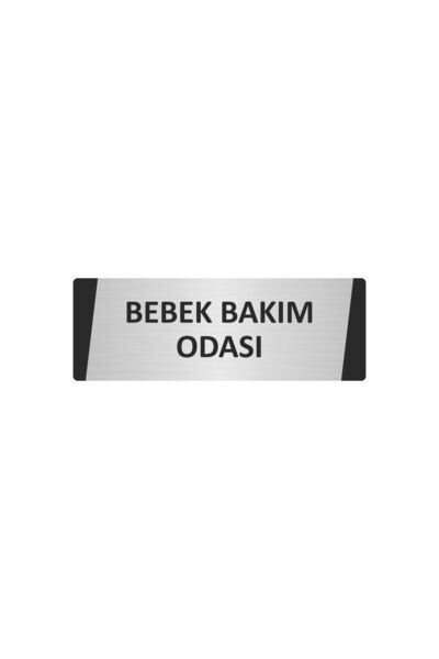 Özarslan Dizayn Baby Care Room Metal Warning Sign 7X20 cm Silver Color