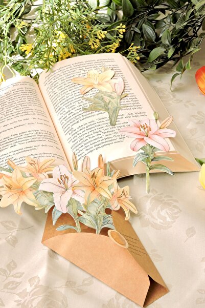 Nova Crafts Lilies Bouquet Lilies Flowering Decorative Paper - Bookmark 10 Pcs