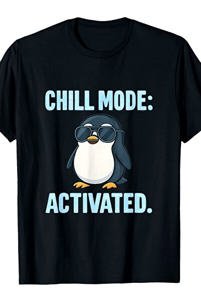 BASEPULSE تي شيرت مطبوع عليه صورة Penguin Frost Graphic Print من Chill Mode A...