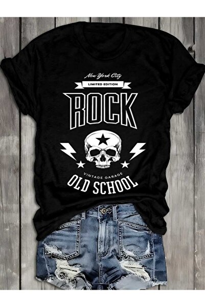 12 Teknoloji Women'S Vintage Rock Graphic T-Shirt 180gsm Heavyweight 100% Ret...