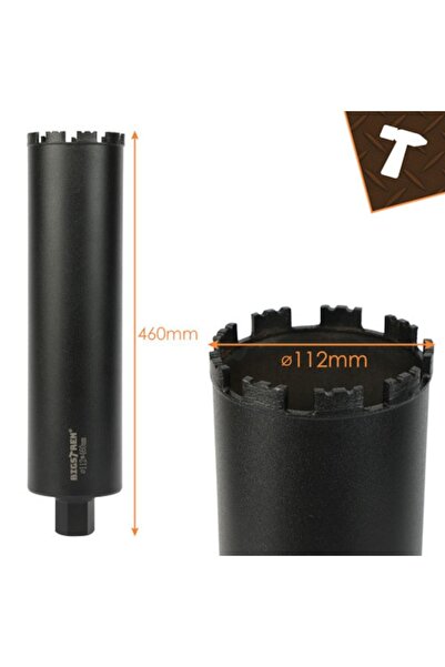 Bigstren Burghiu diamantat Bigstreen 112 mm, 9 segmente, filet 1.1/4 UNC, beton/piatră/gresie