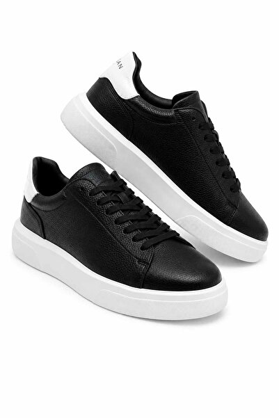 Lufian Erkek Sneaker Siyah Hakiki Deri Günlük Ayakkabı Rahat Yürüyüş Casual
