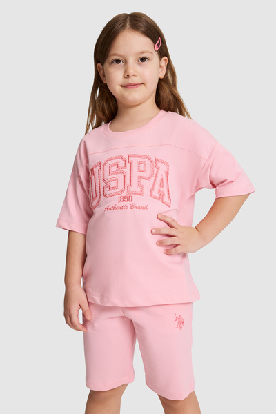 U.S. Polo Assn. Girl's Salmon Bottom-Top Set 50326606-Vr047