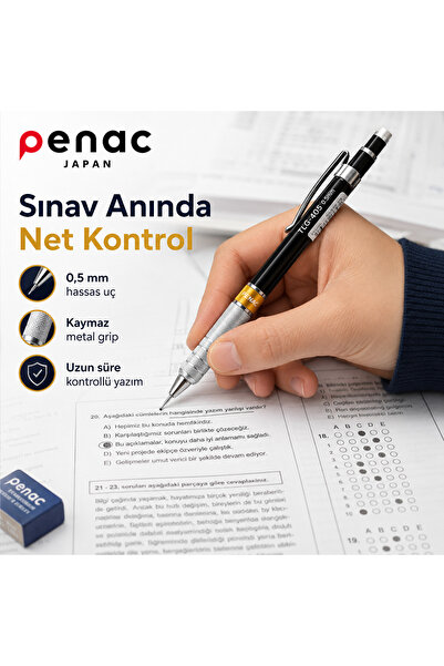 PENAC TLG-405 Profesyonel Teknik Çizim Kalemi Metal Gövde Versatil Mekanik Uç...