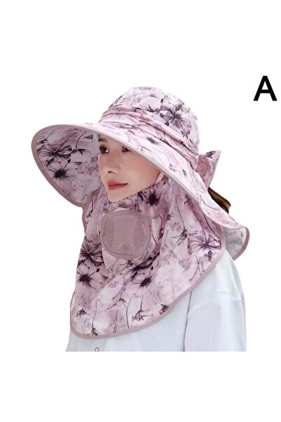 choice2 قبعة صيفية نسائية واسعة الحواف للعمل في الحدائق مع قناع للوجه غير قاب...
