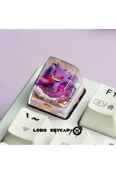 Choice Gengar Anime Keycap Pokemon Snorlax Pikachu Gengar Single Handmade Cut...