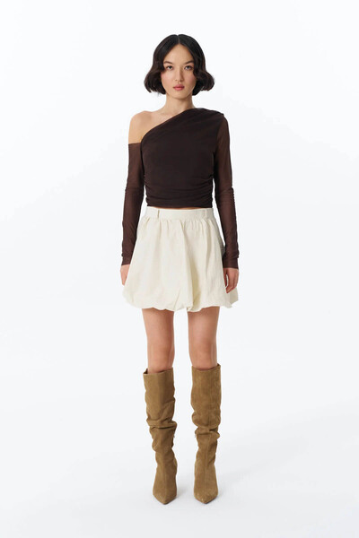 Quzu Women's Blouse 23322 Coffee