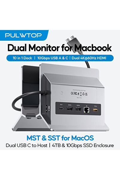 Choice PULWTOP MacBook Docking Station Dual Monitor with 2 HDMI 4K60Hz, USB A...