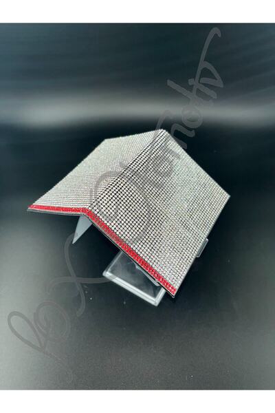 EFEAKS Stone-Embellished Silver License Holder with Red Detail