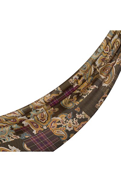 ipekevi Σάλι TenSoft με σχέδιο patchwork 03920-Πράσινο Χακί