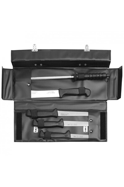 Mikov Set 5 cutite de macelar 300.005/D, Mikov, Inox, 25 cm, Negru