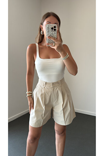 Narferita Mendes Kare Yaka Askılı Bodysuit
