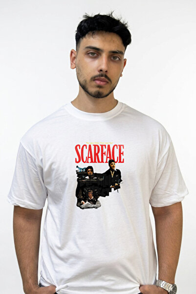 Anetos Scarface Montana_1 dizajn, štampana oversize bela majica