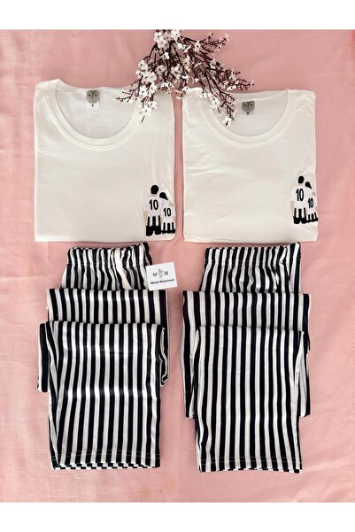 MH Moony Homewears Women's Single Black and White Love Pajamas (the Woman's V...