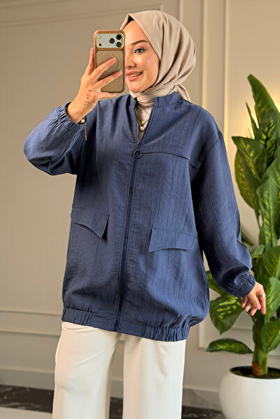 Suede Style 6539 - سترة صيفية نسائية أنيقة ومريحة من قماش فيفا مع جيب مخفي