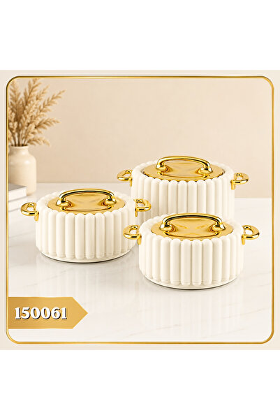 laverahome Royal Design Modern White Luxury 3 Pcs Food Storage Container Home...