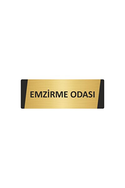 Özarslan Dizayn Nursing Room Metal Warning Sign 5X20 cm Gold Color