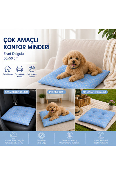 Çok Amaçlı Boncuk Elyaf Konfor Minderi 50x50