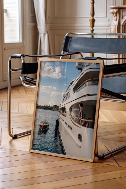 Postifull Yacht and Seascape Poster, Wooden Framed Poster, Old Money Series, ...