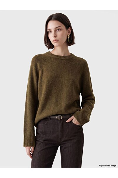 LC Waikiki Lcw Modest Green Crew Neck Women's Knitwear Sweater